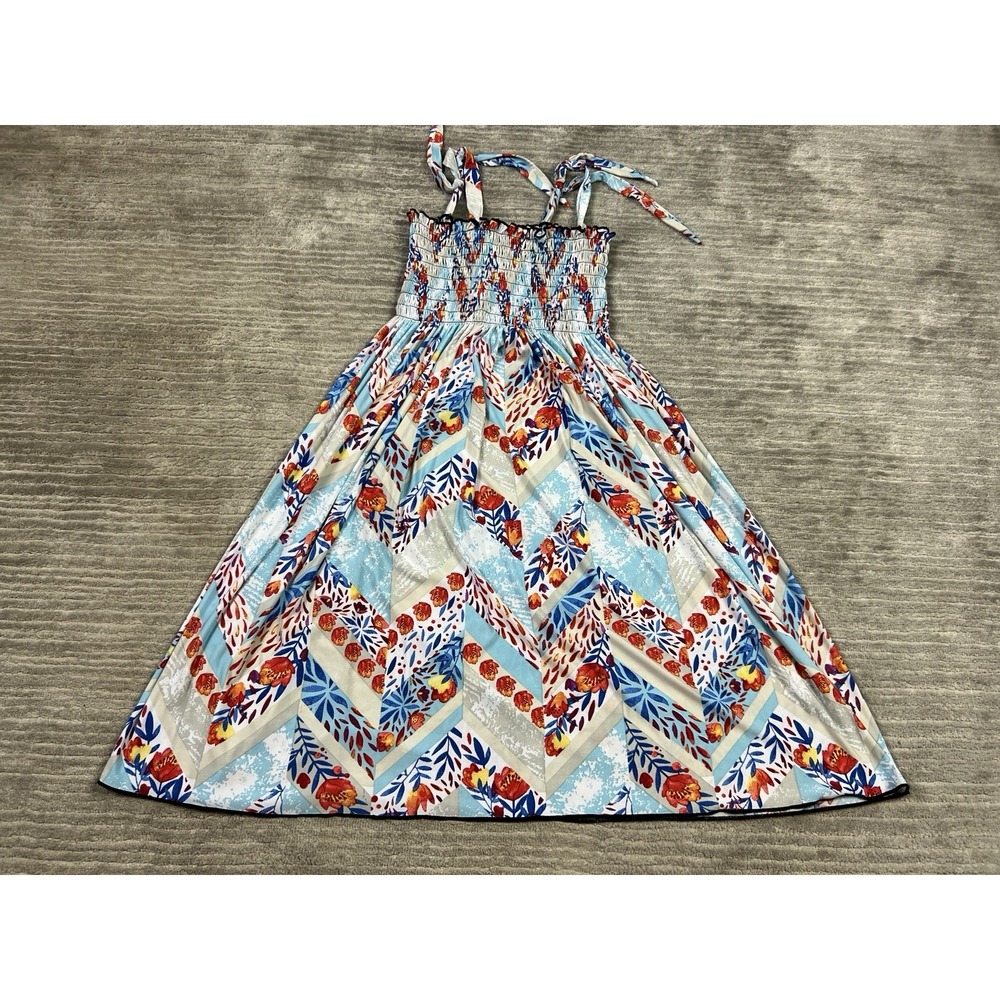 Lildy Dress Womens L-XL Multicolor Sleeveless Fashion Sundress Knee Length